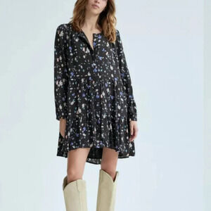 Aritzia  Wilfred Barossa Dress Black Multi Floral Size Medium